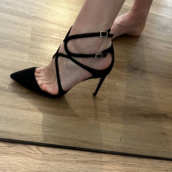Jimmy Choo Lancer 85 Black Suede EU 40 US 9-9.5 Pump Heels - Picture 2 of 9